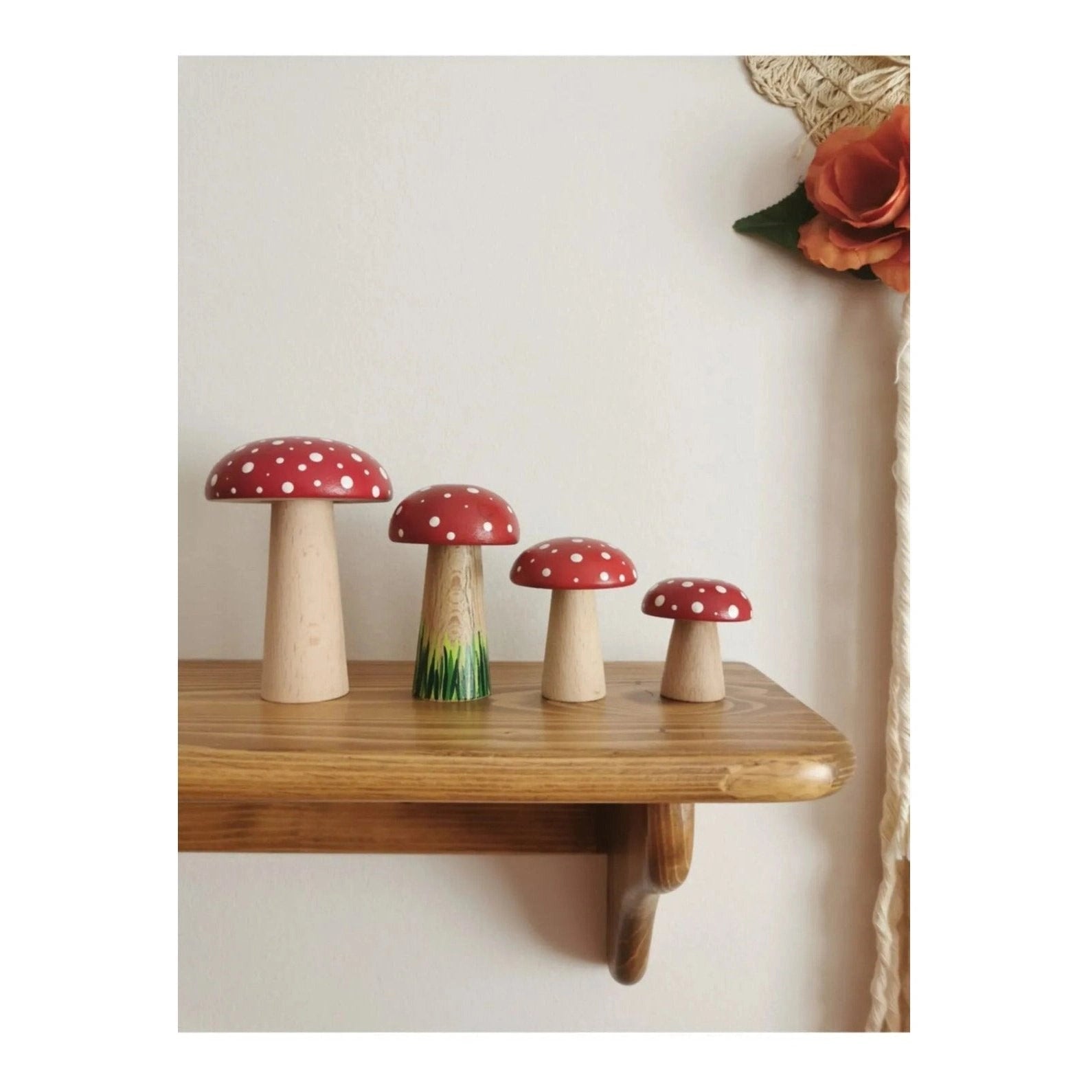 Wooden Red Mushroom Toy - TilianKids