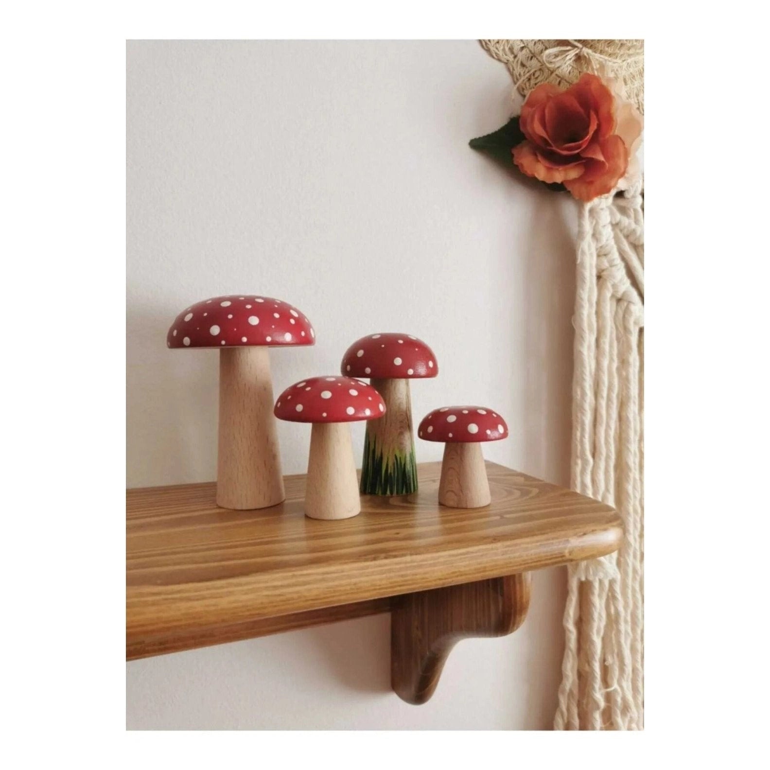 Wooden Red Mushroom Toy - TilianKids