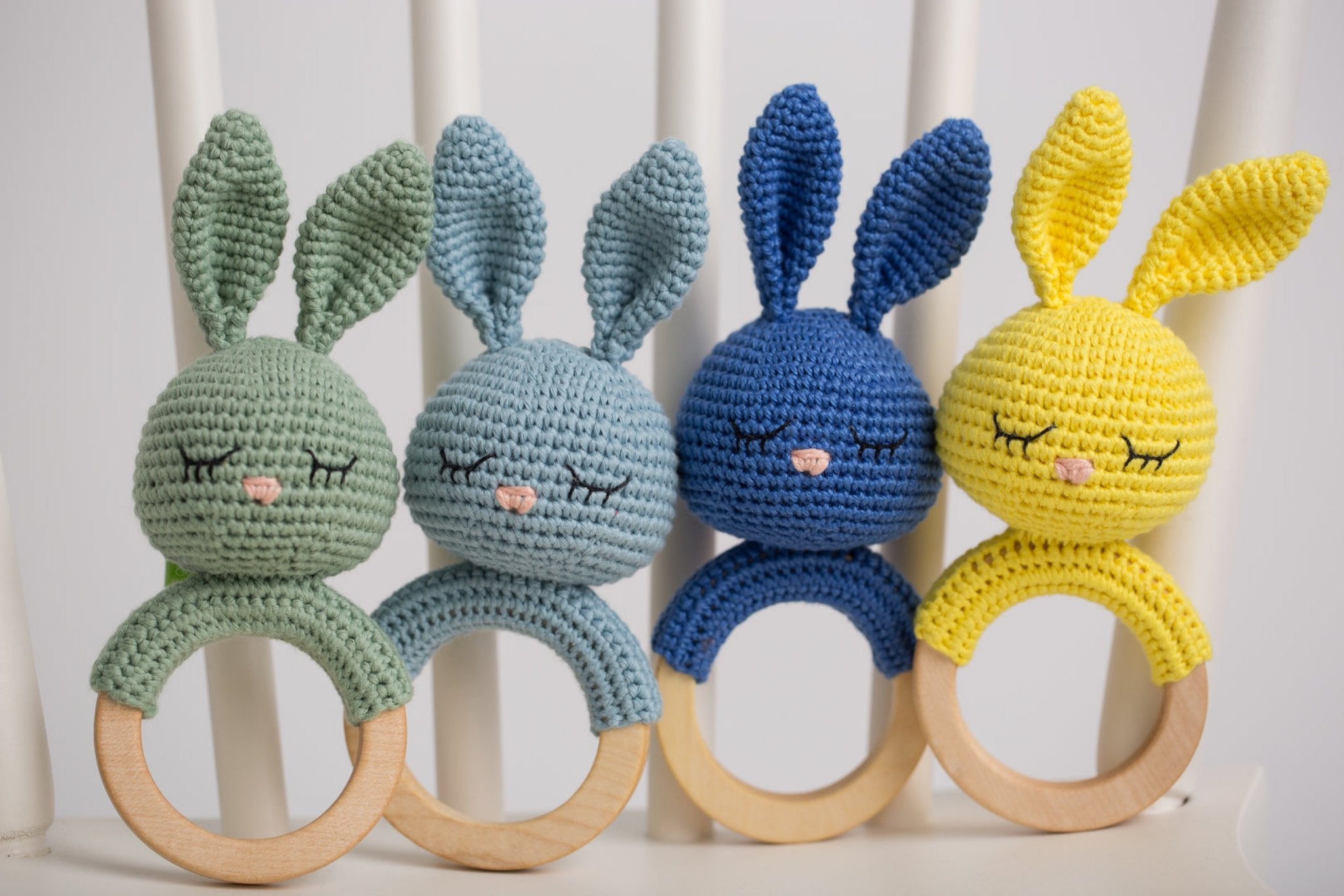 Sleepy Bunny Rattle - Safe Teething Toys