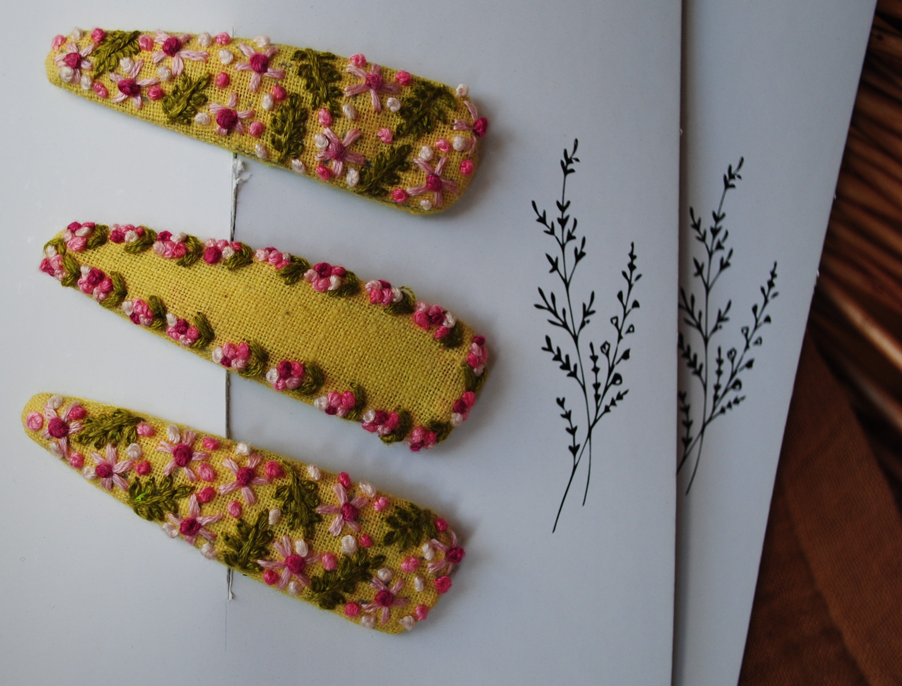 Whimsy fields hair clip set