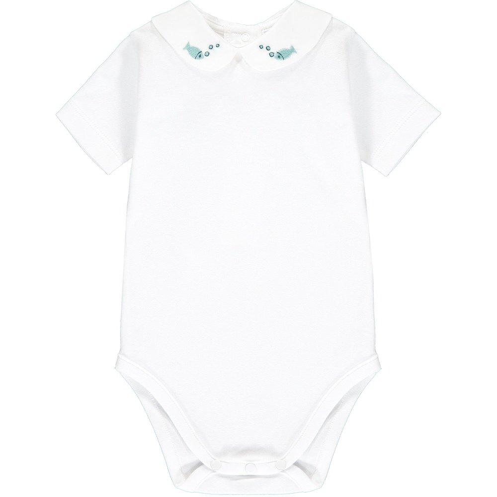 Short Sleeve Bodysuit with Fish Embroidery - TilianKids