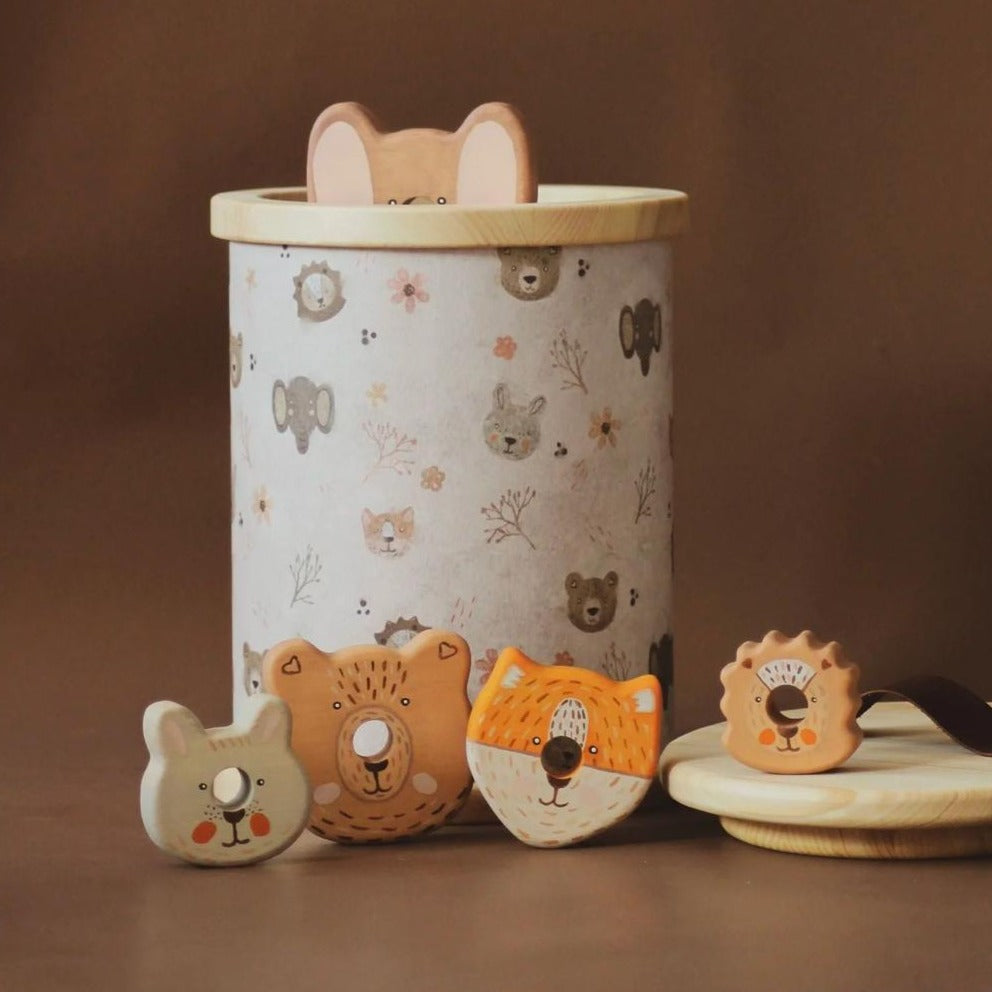 Animal Wooden Stacking Ring Educational Toy - TilianKids