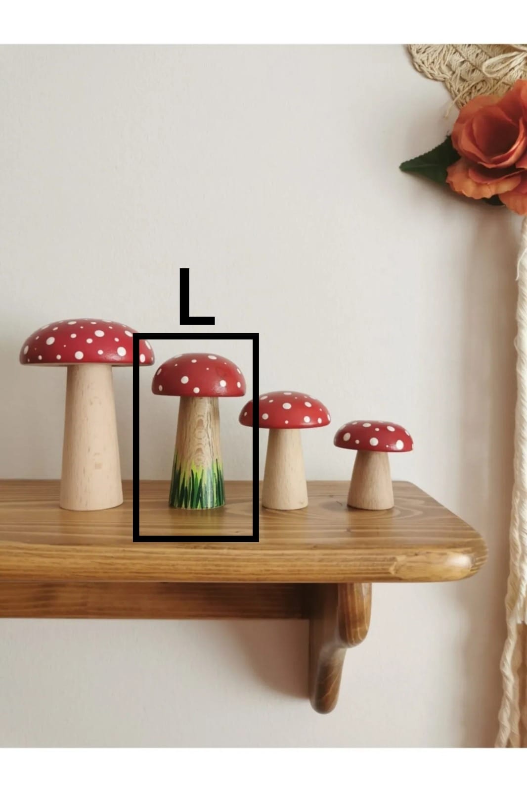 Wooden Red Mushroom Toy