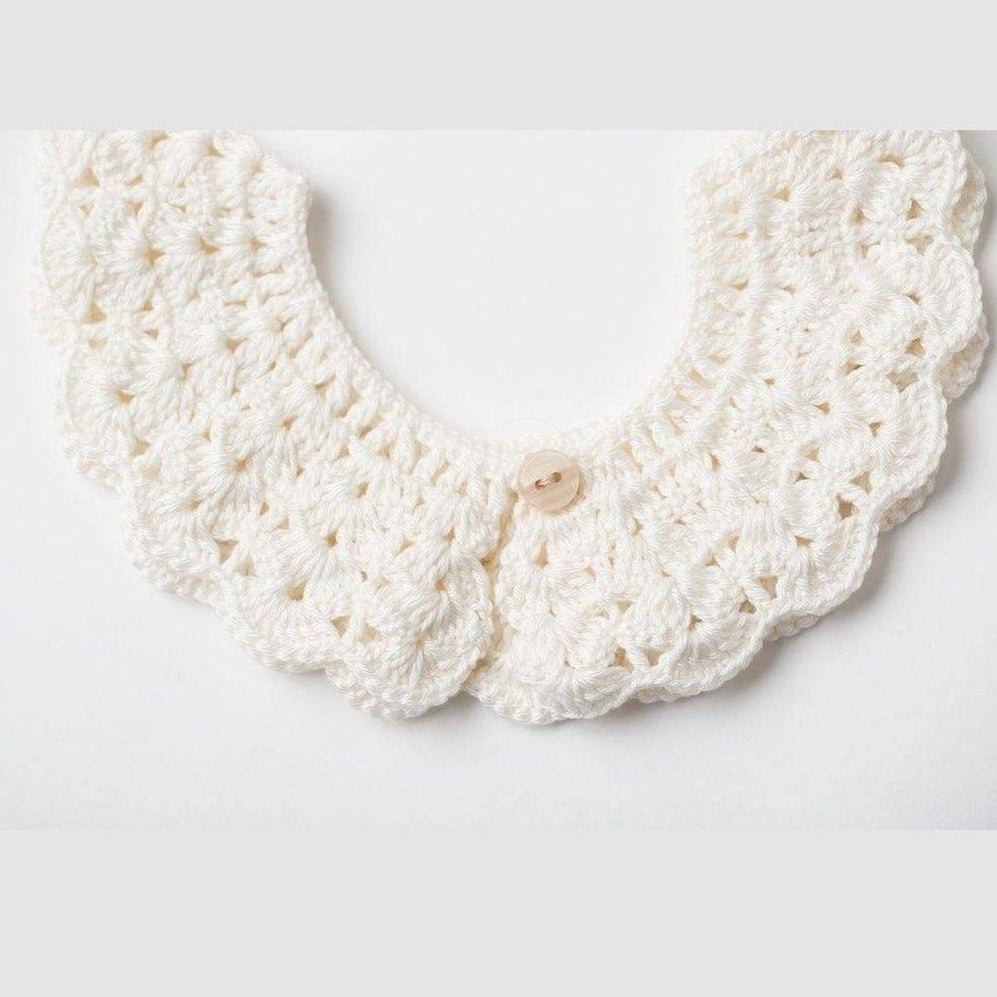 Detachable Crochet Collar TilianKids Pearl White 0-12 months 
